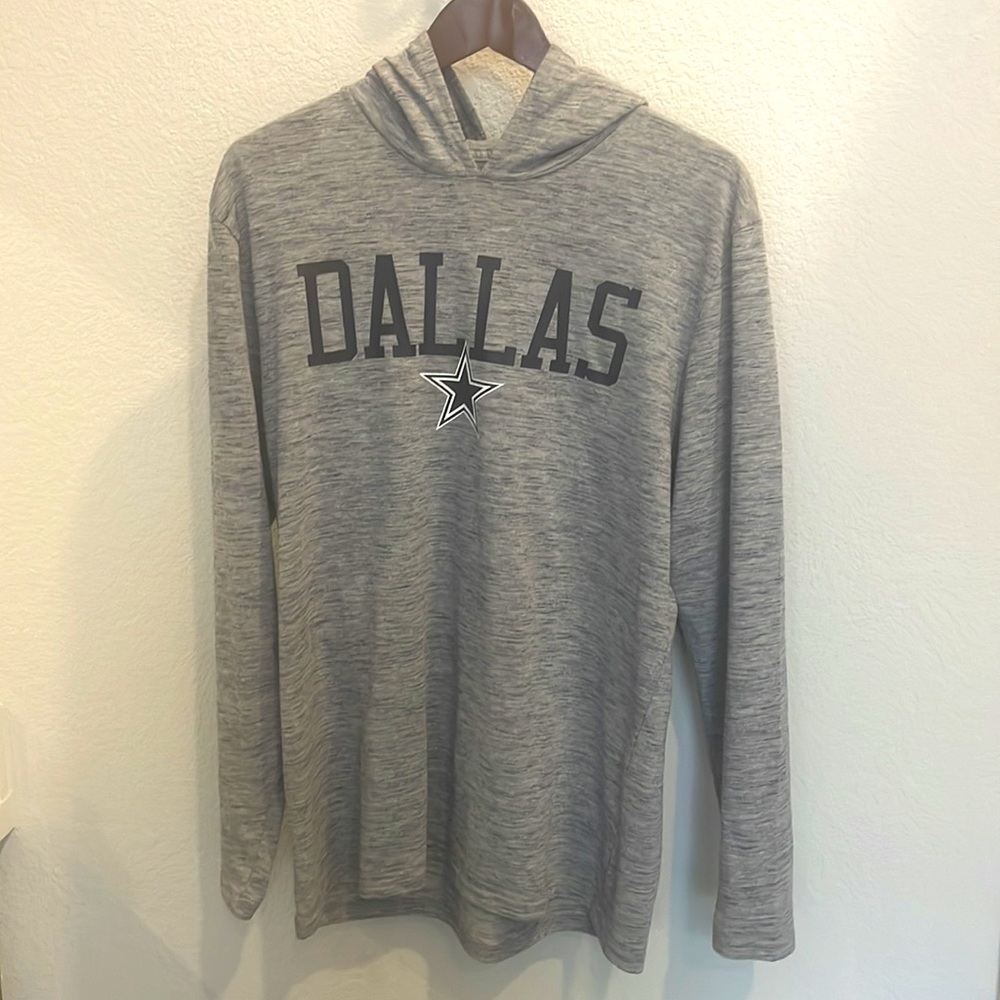 ⭐️ Dallas Cowboys ⭐️ Large Mens Grey Pullover Long Sleeve Hoodie - NWT!